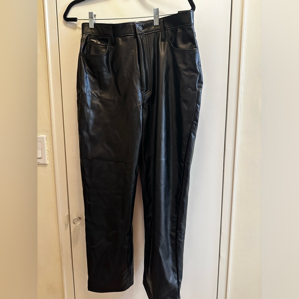 Abercrombie Vegan Leather Ankle Straight Ultra High Rise (NWT) (Size 31/12)